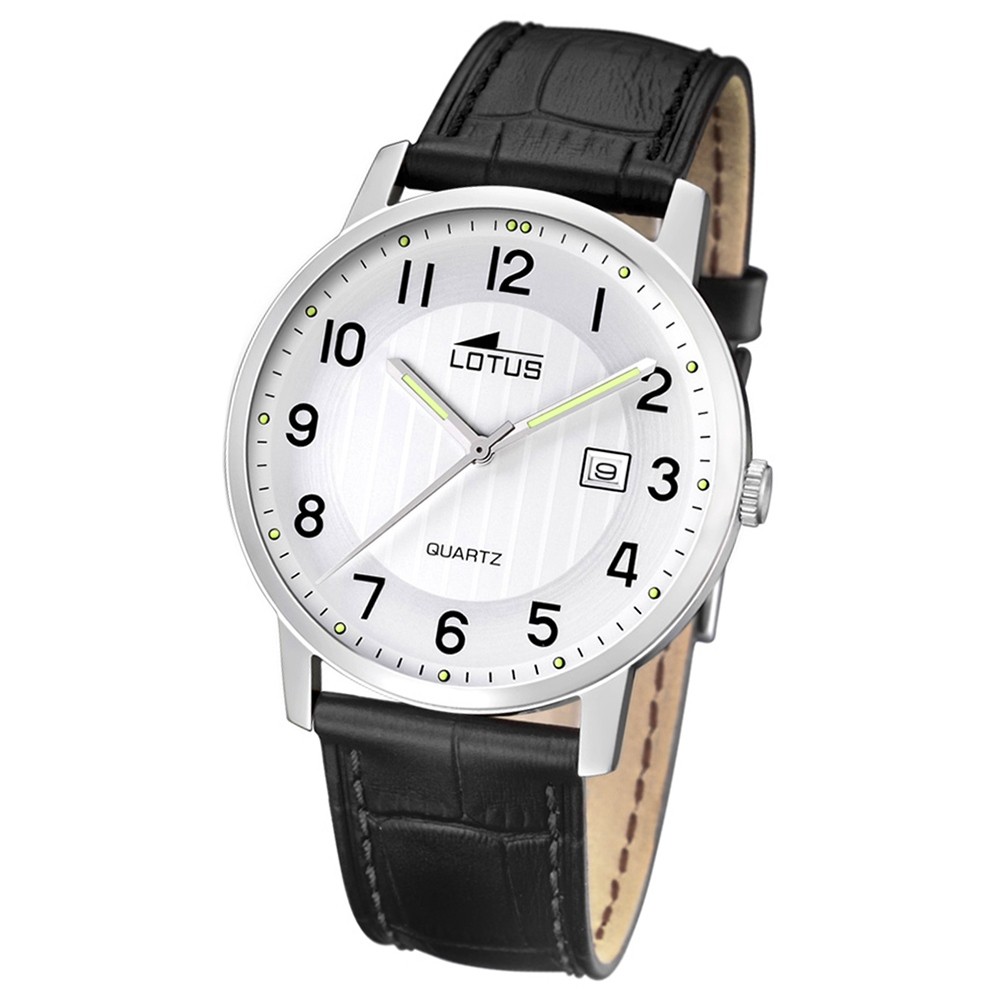 LOTUS Herren-Armbanduhr Analog Quarz Leder schwarz UL15620/1
