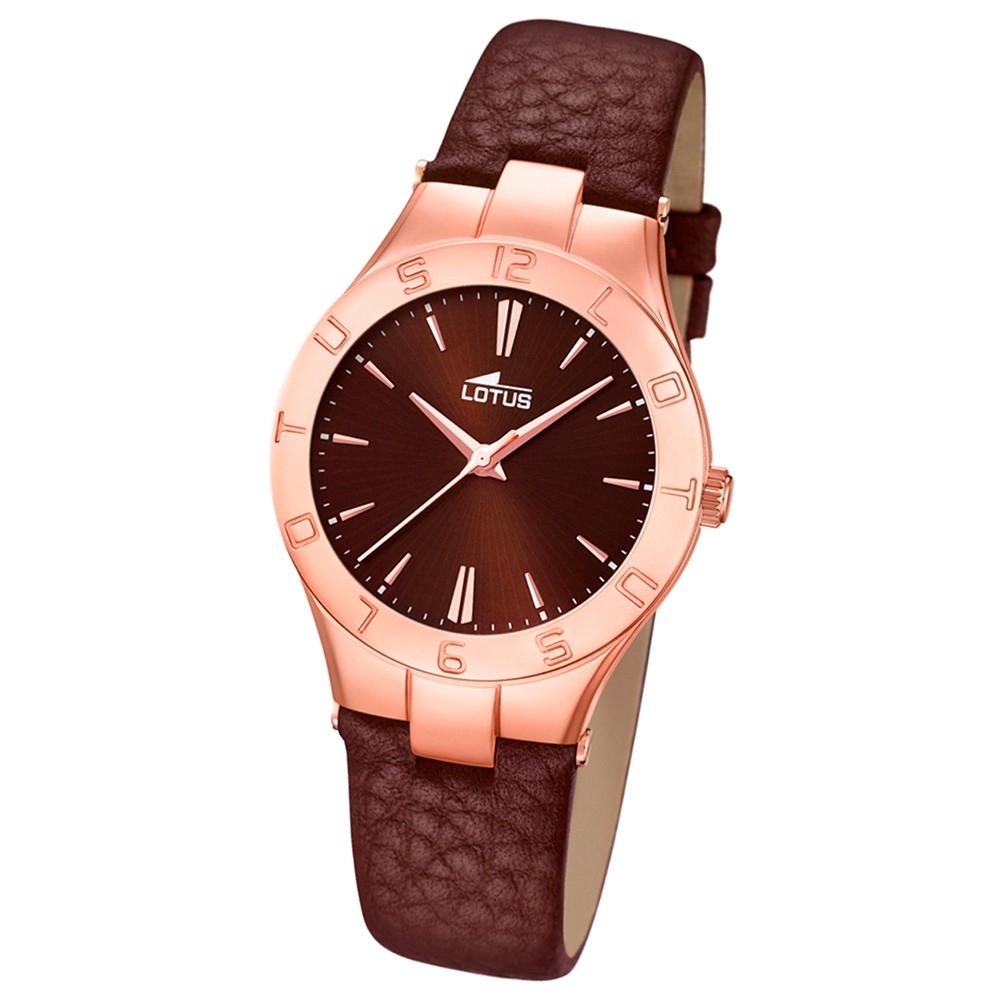 LOTUS Damen-Armbanduhr Trendy analog Quarz Leder UL15901/2