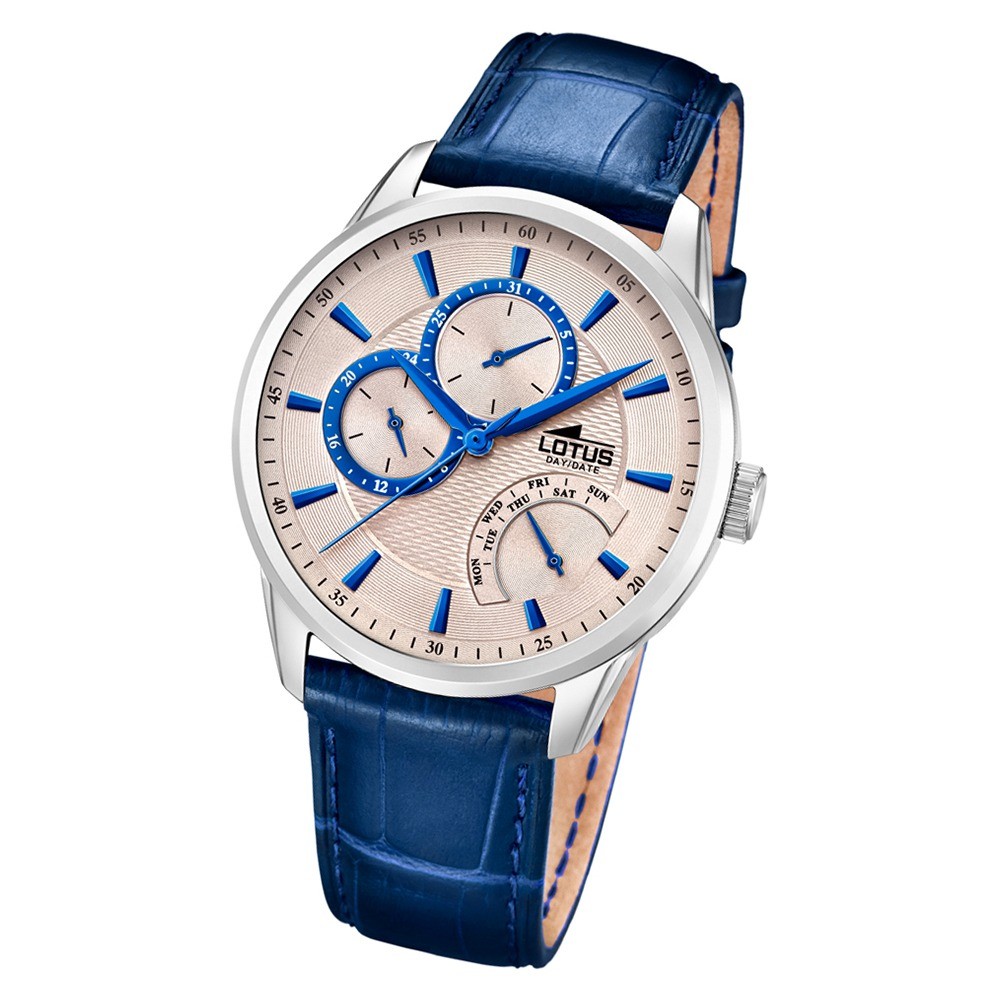 Lotus Herren-Armbanduhr Leder blau 15974/6 Quarz Multifunktion UL15974/6