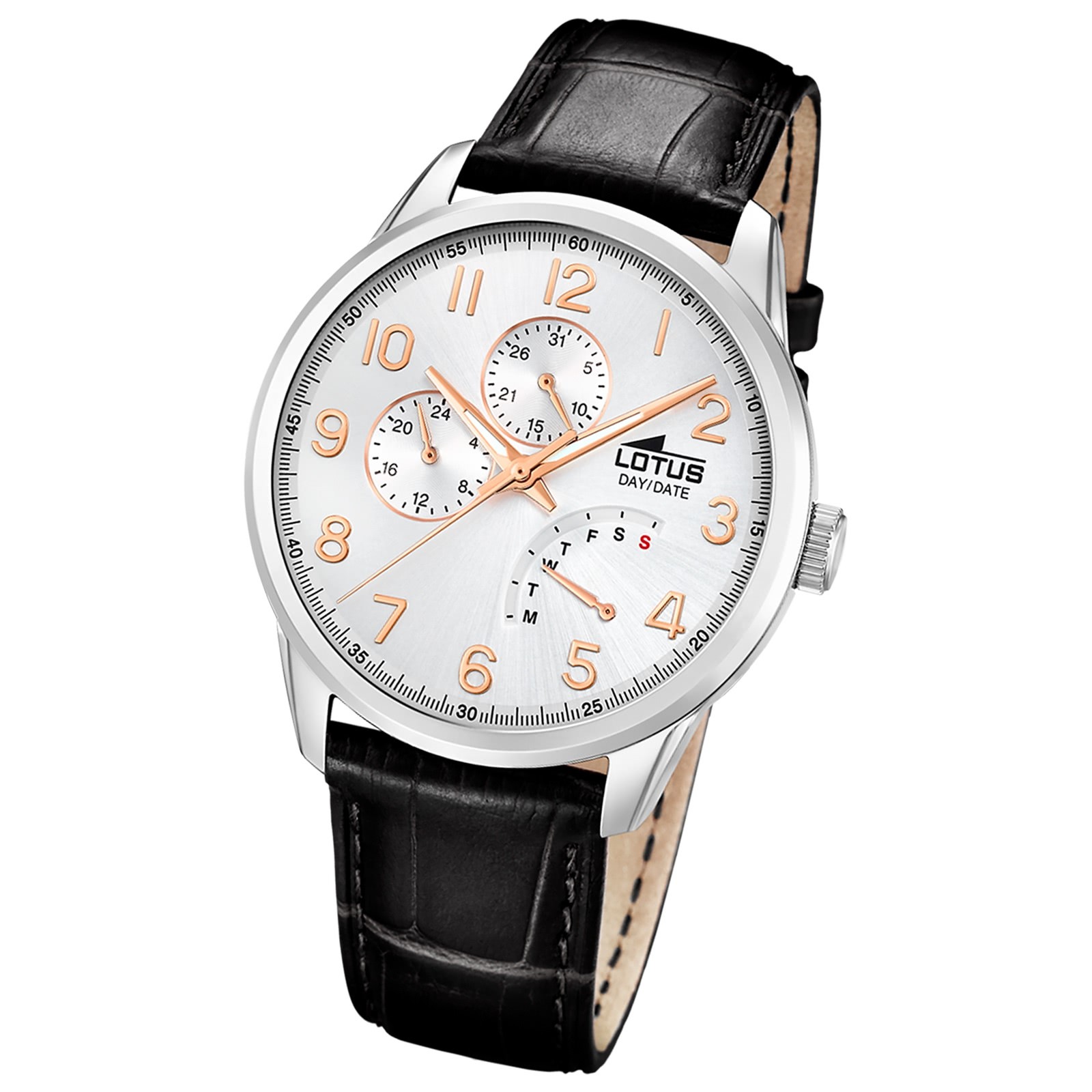 Lotus Herrenuhr Multifunktion Armbanduhr Leder schwarz UL15974/E