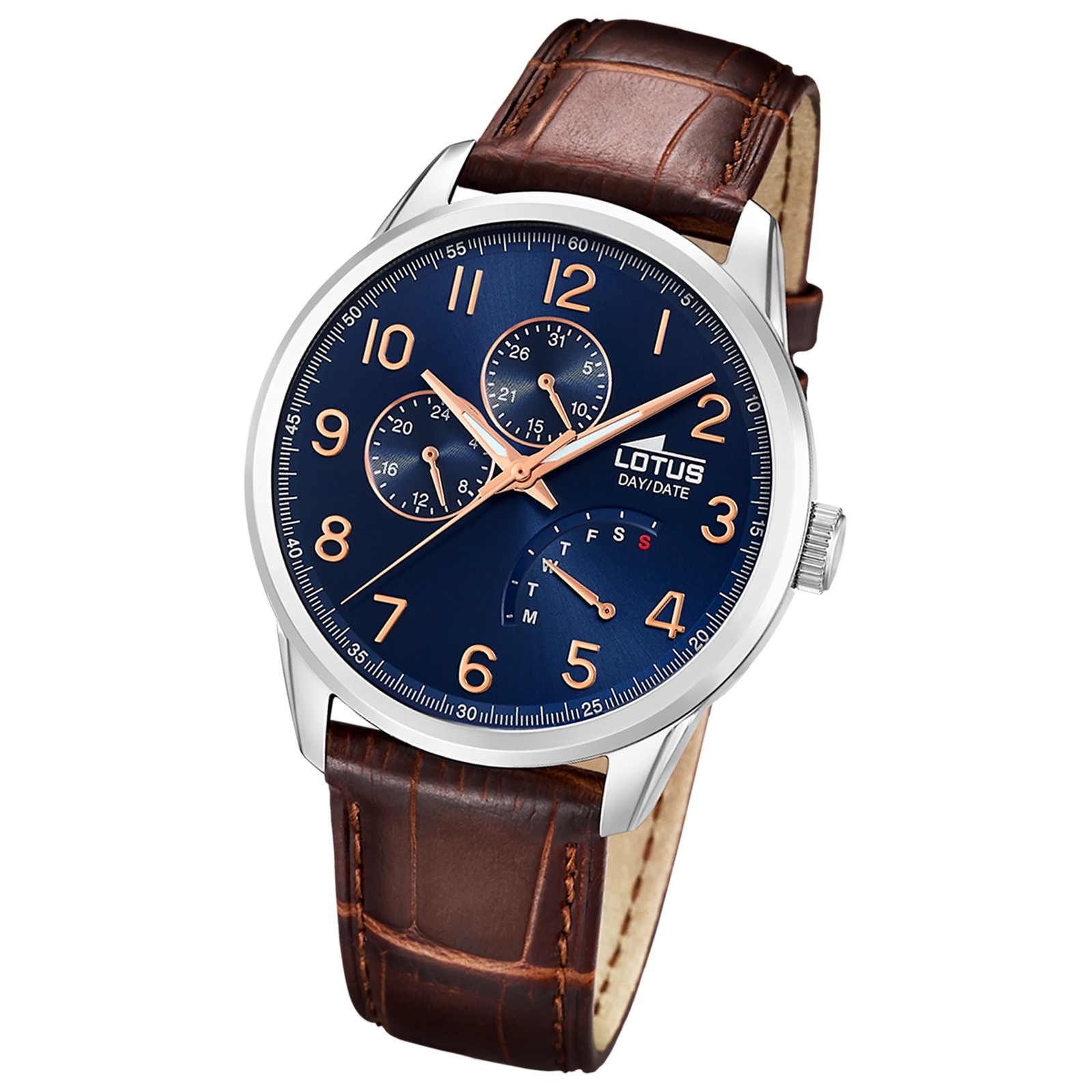 Lotus Herrenuhr Multifunktion Armbanduhr Leder braun UL15974/F