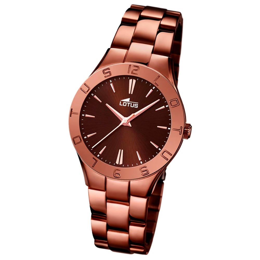 LOTUS Damen-Armbanduhr Trendy Analog Quarz-Uhr Edelstahl bronze UL15997/2