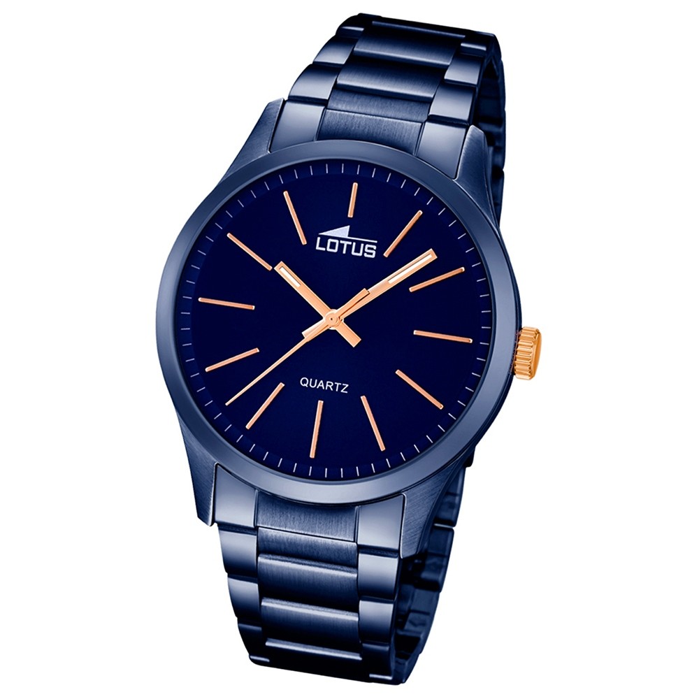 LOTUS Herren-Armbanduhr Analog Quarz Edelstahl blau UL18163/2
