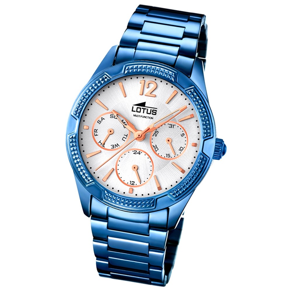 LOTUS Damen-Armbanduhr Trendy Analog Quarz-Uhr Edelstahl blau UL18248/1