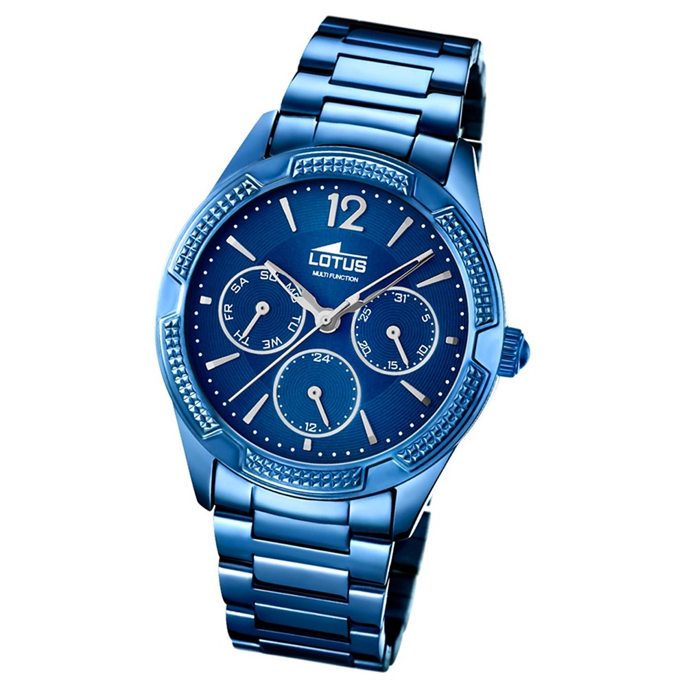 LOTUS Damen-Armbanduhr Trendy Analog Quarz Edelstahl blau UL18248/3