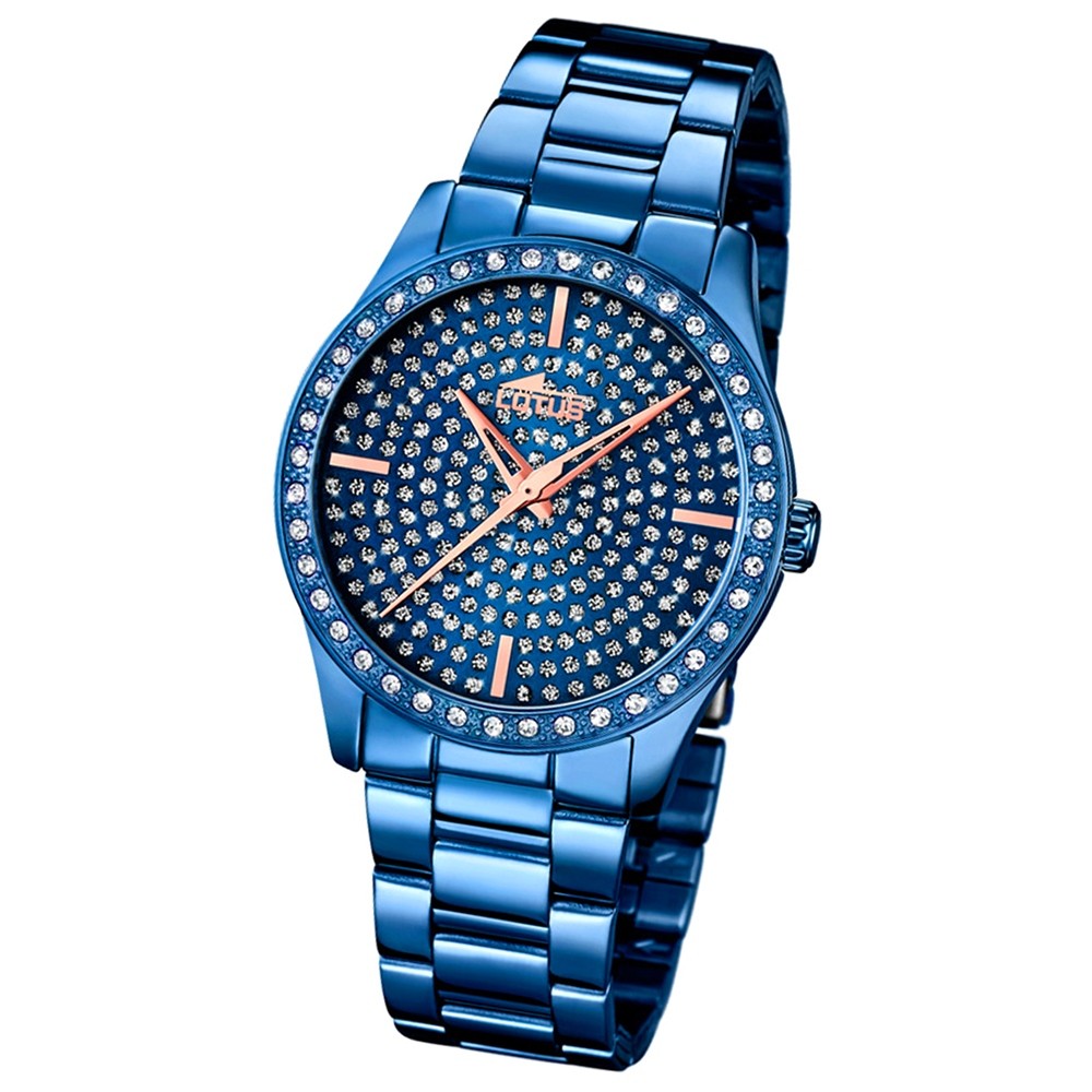 LOTUS Damen-Armbanduhr Trendy Analog Quarz-Uhr Edelstahl blau UL18254/1