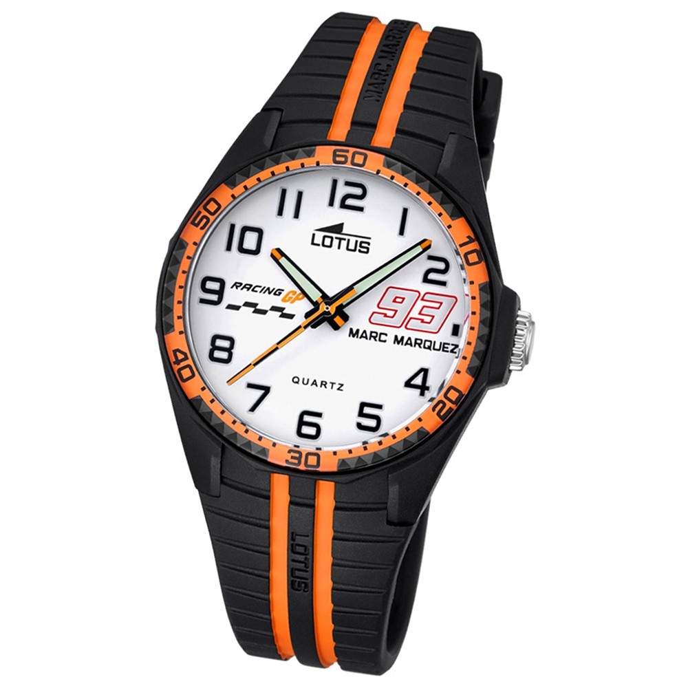 LOTUS Kinder Jugend Uhr Marc Marquez Wechselband Quarz schwarz orange UL18261/3