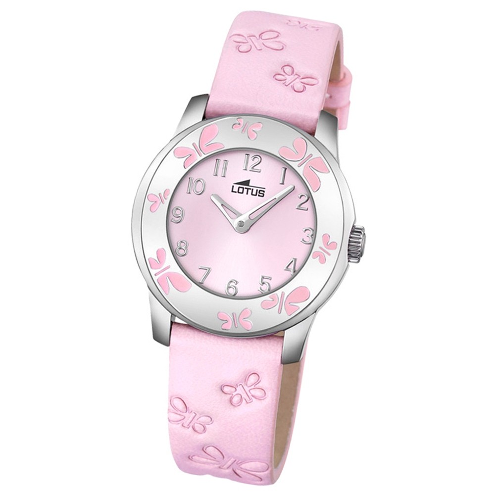 LOTUS Jugend-Armbanduhr Junior Schmetterling Quarz-Uhr Leder rosa UL18272/2