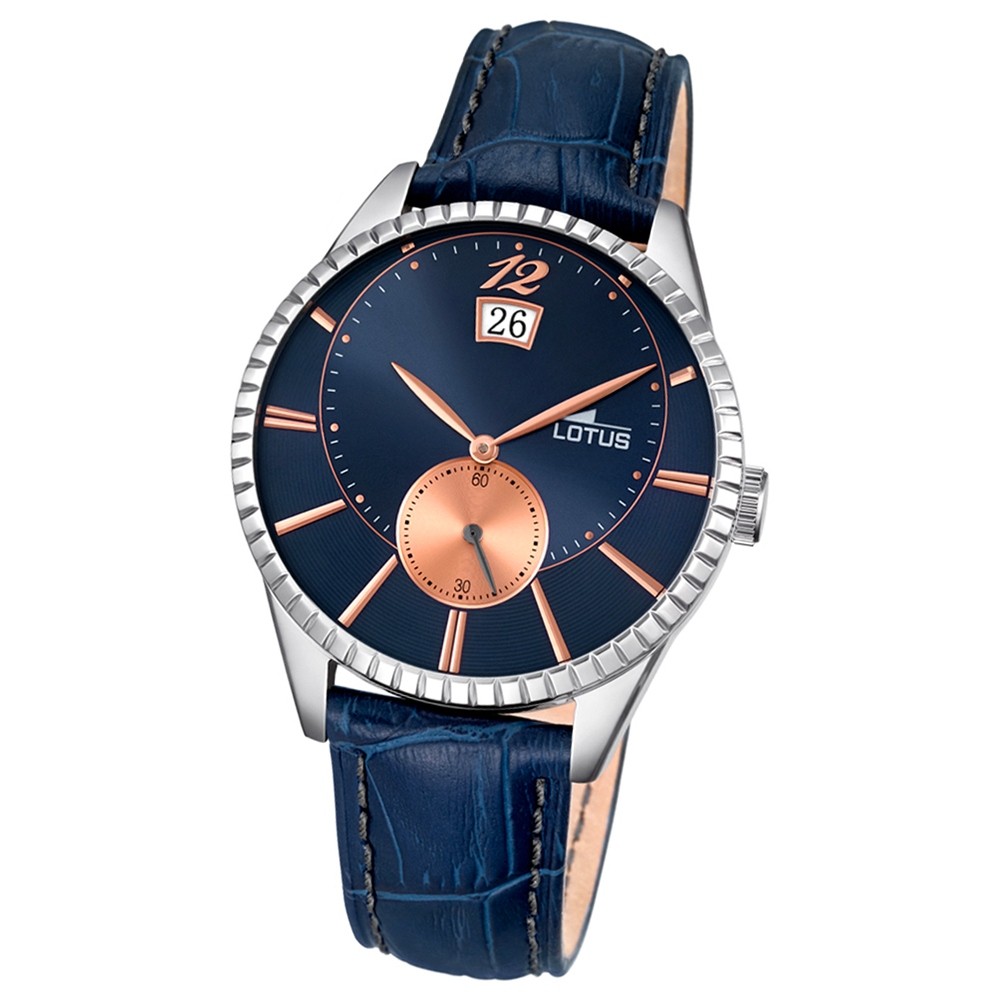 LOTUS Herren-Armbanduhr Analog Quarz Leder blau UL18322/4
