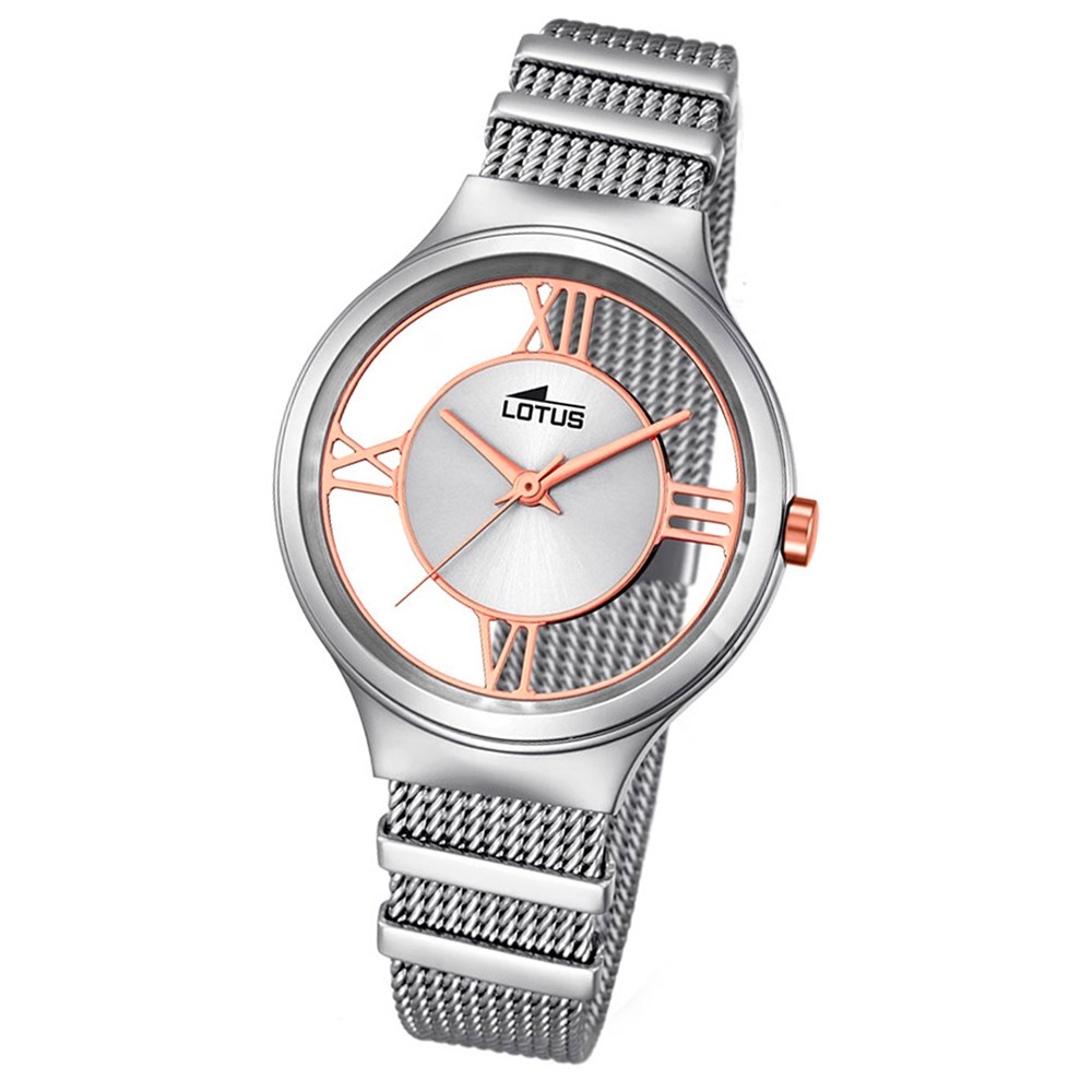 LOTUS Damen-Armbanduhr Fashion Analog Quarz-Uhr Edelstahl silber UL18331/1
