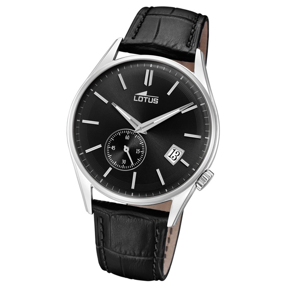 Lotus Herren-Armbanduhr Leder schwarz 18355/3 Quarz Retro UL18355/3