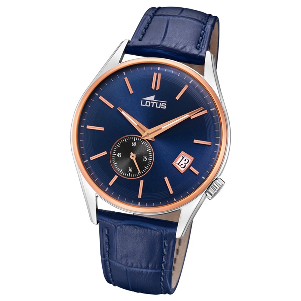 Lotus Herren-Armbanduhr Leder blau 18356/2 Quarz Retro UL18356/2