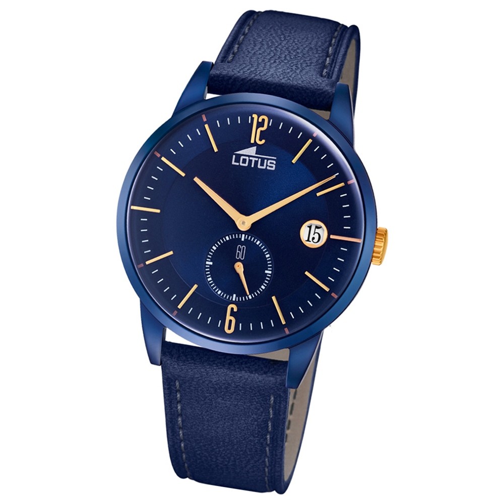Lotus Herren-Armbanduhr Leder blau 18362/1 Quarz Retro UL18362/1