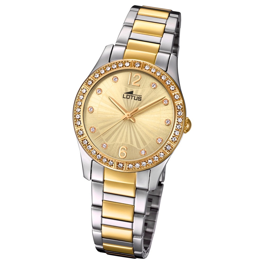 Lotus Damen-Armbanduhr Edelstahl silber gold 18384/1 Quarz Grace UL18384/1
