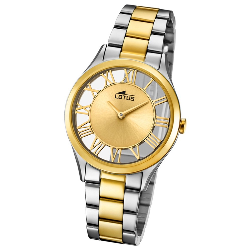 Lotus Damen-Armbanduhr Edelstahl silber gold 18396/1 Quarz Trendy UL18396/1