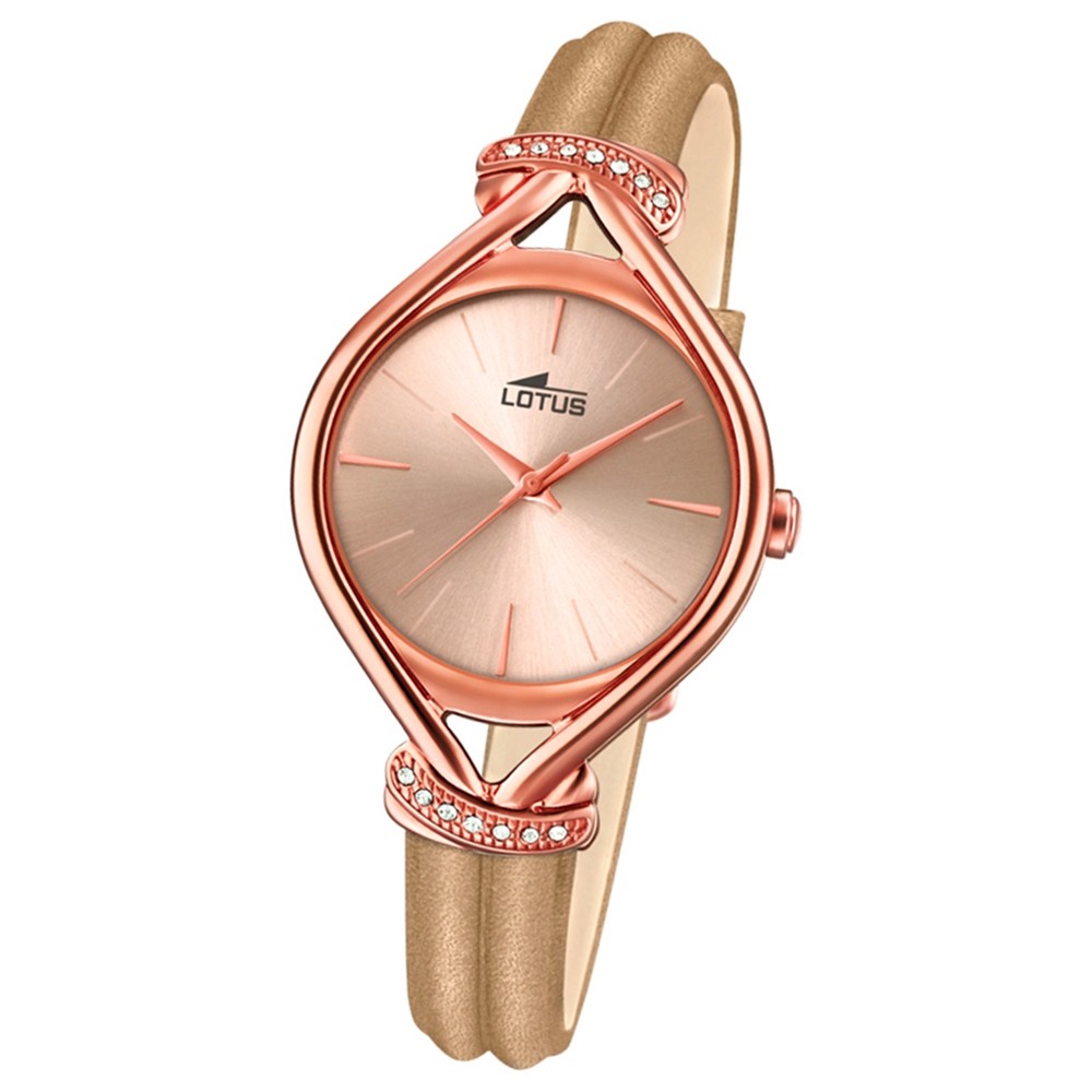 Lotus Damen-Armbanduhr Leder beige hellbraun 18400/2 Quarz Grace UL18400/2