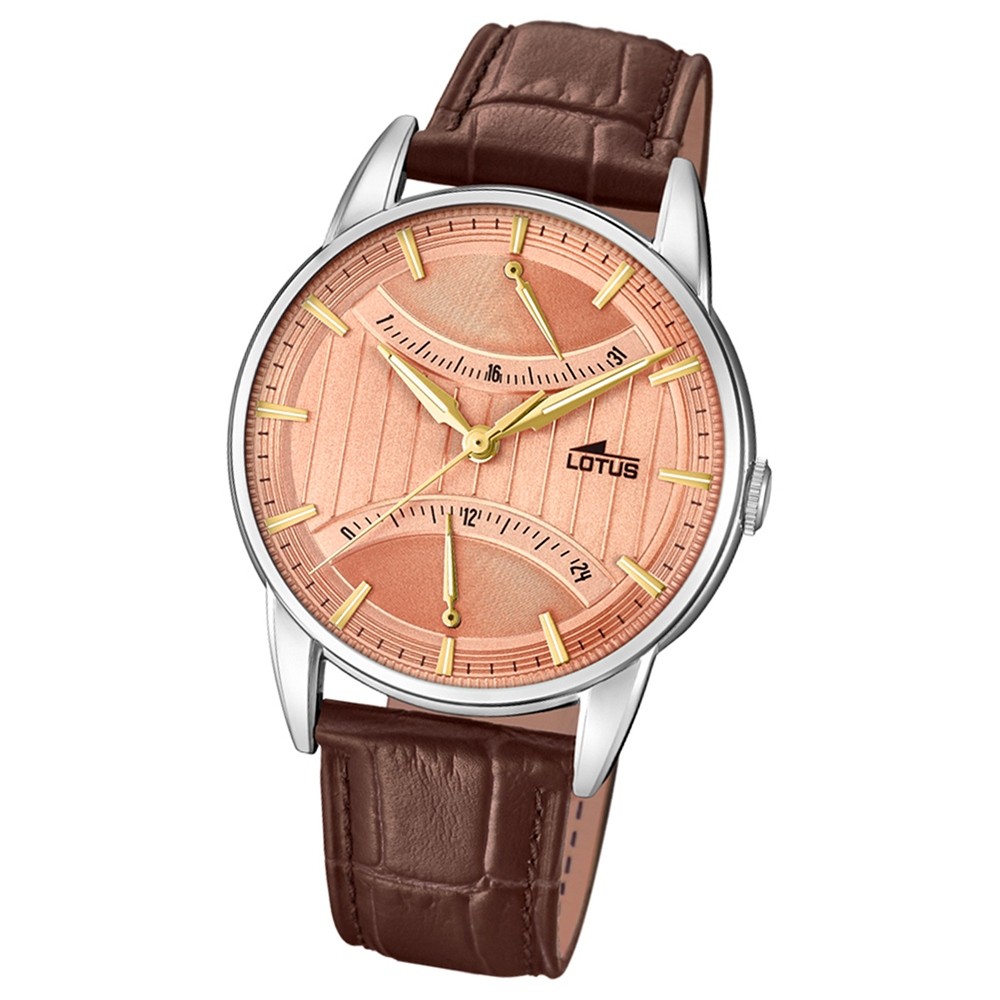 Lotus Herren-Armbanduhr Leder braun 18429/2 Quarz Retro UL18429/2