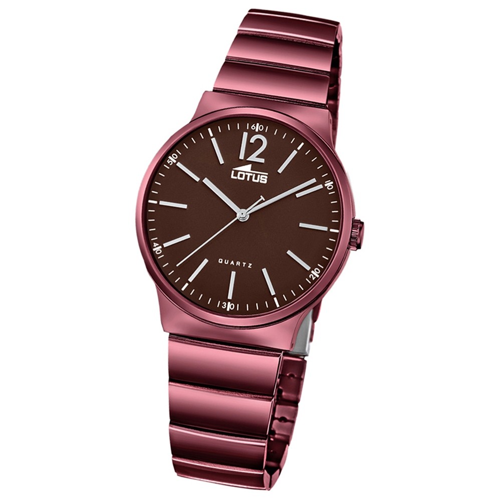 Lotus Damen-Uhr Edelstahl aubergine lila 18472/1 Quarz Minimalist UL18472/1