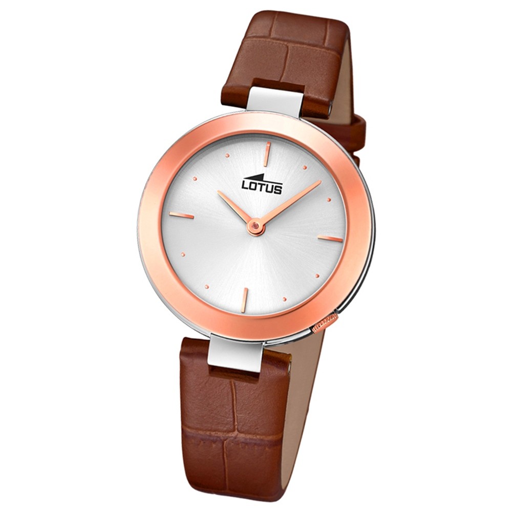 Lotus Damen-Armbanduhr Leder braun 18485/1 Quarz Minimalist UL18485/1