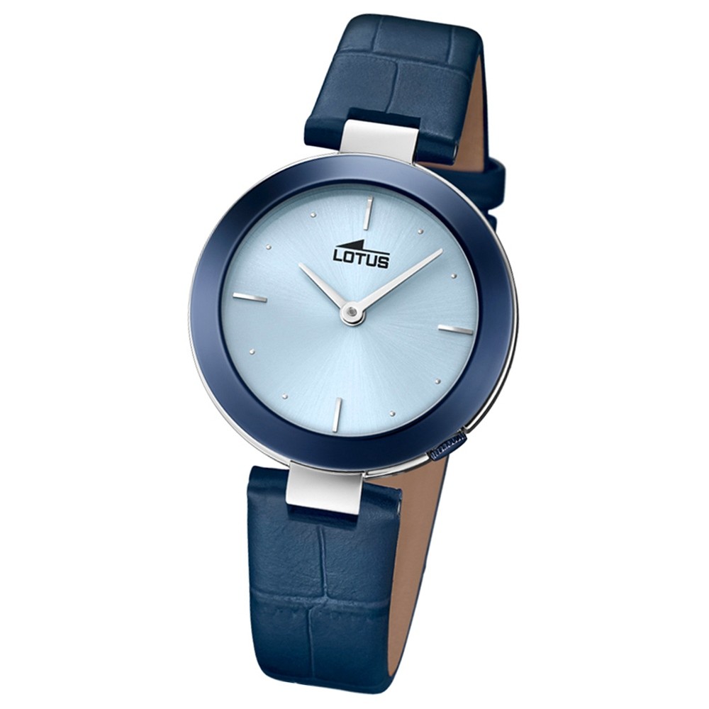 Lotus Damen-Armbanduhr Leder blau 18486/1 Quarz Minimalist UL18486/1