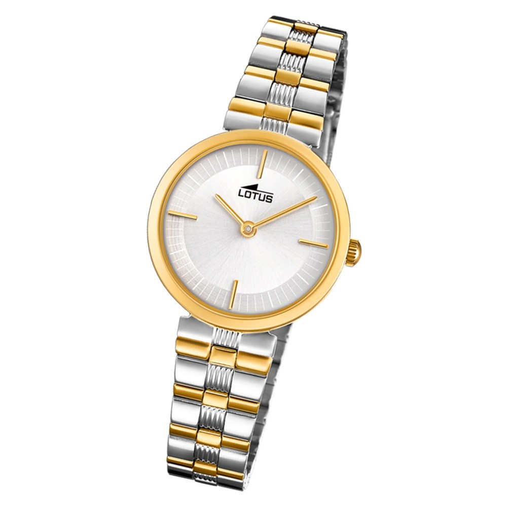 Lotus Damen-Armbanduhr Edelstahl silber gold 18542/1 Quarz Bliss UL18542/1