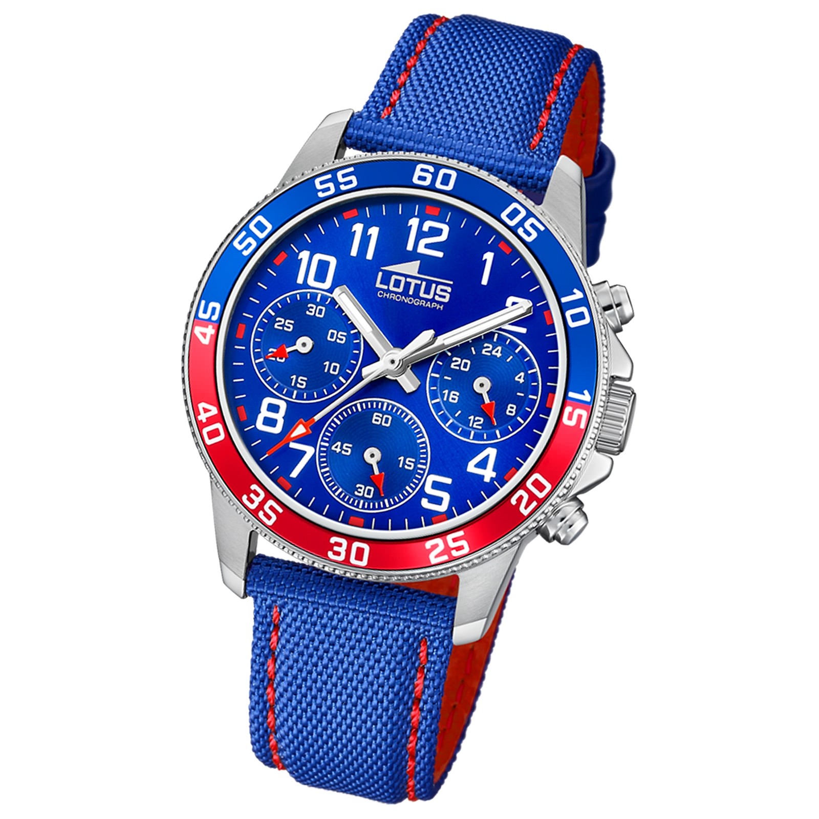 Lotus Jugend Kinderuhr Leder blaurot Lotus Junior Armbanduhr UL18581/4