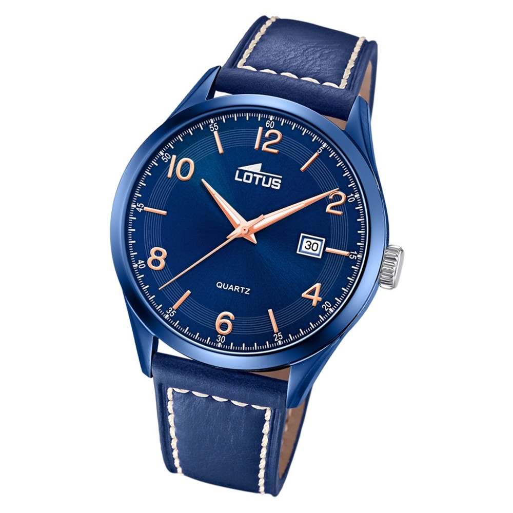 LOTUS Herren Armbanduhr Minimalist 18635/1 Quarz Leder blau UL18635/1