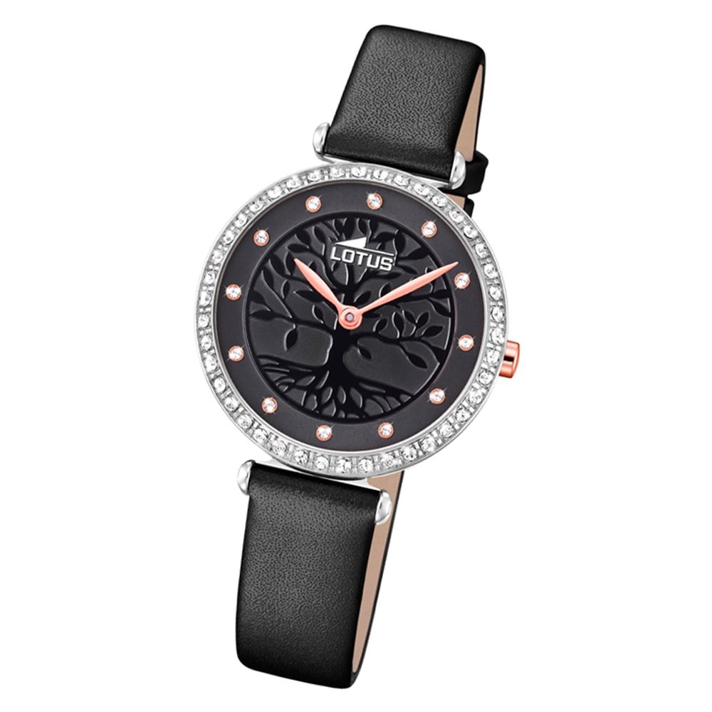 LOTUS Damen Armbanduhr Bliss 18707/3 Quarz Leder schwarz UL18707/3
