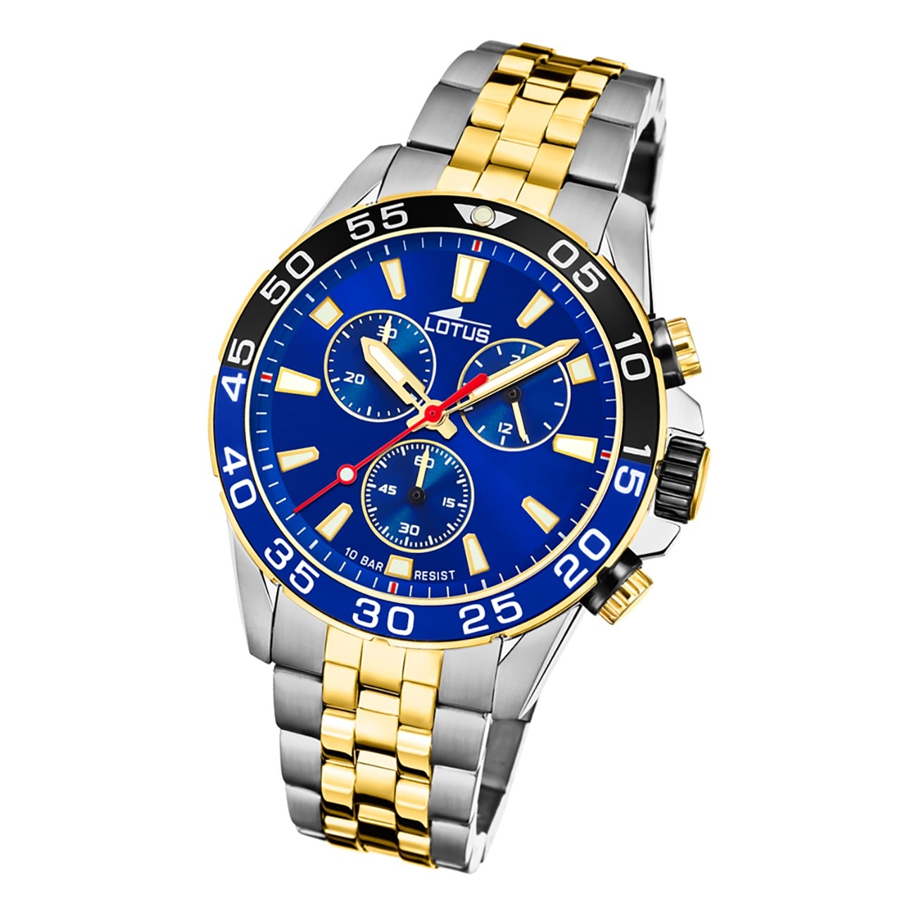 Lotus Herren Armbanduhr 18767/1 Chronograph Edelstahl silber gold UL18767/1