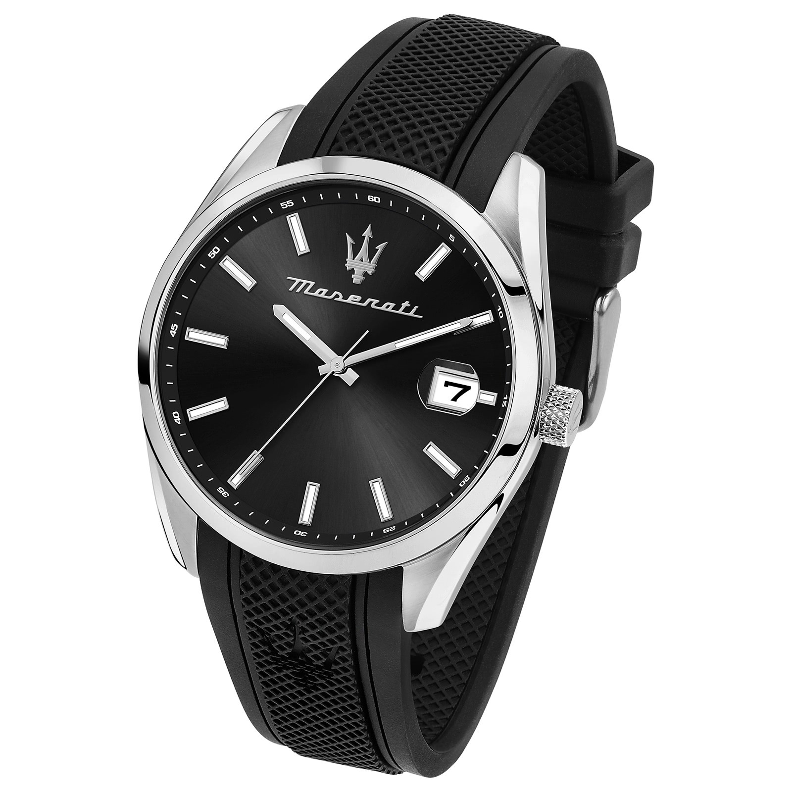 Maserati Herrenuhr Attrazione Analog Silikon schwarz UMAR8851151004
