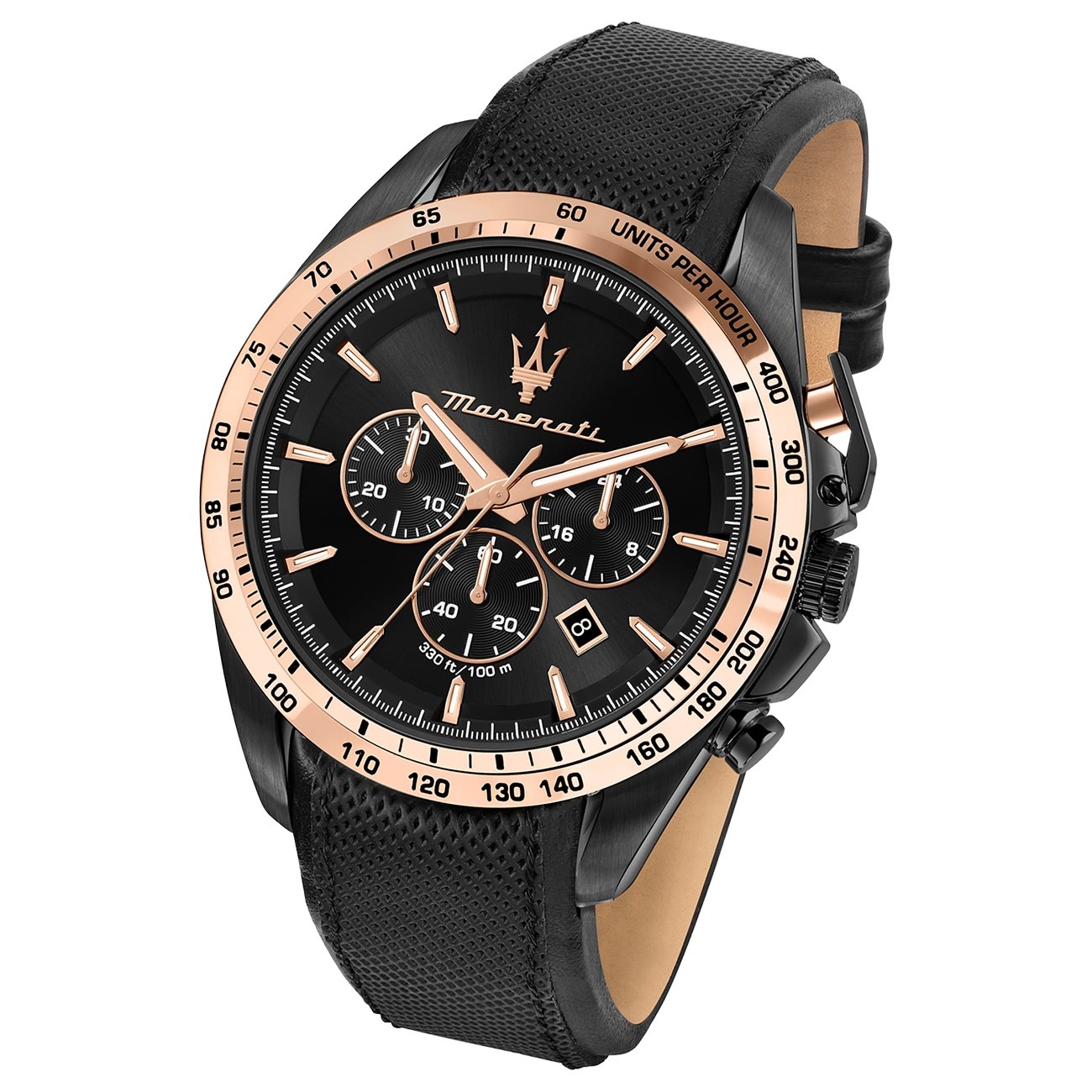 Maserati Herren Armbanduhr TRAGUARDO Chrono Leder UMAR8871612036