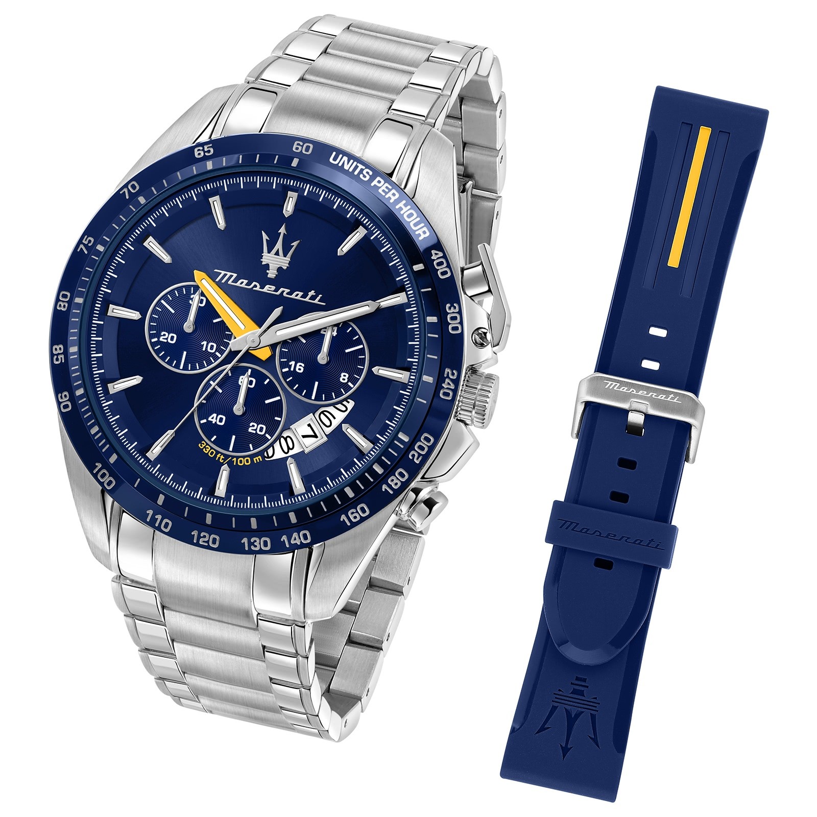 Maserati Herren Armbanduhr Traguardo Chrono PU blau UMAR8871612039