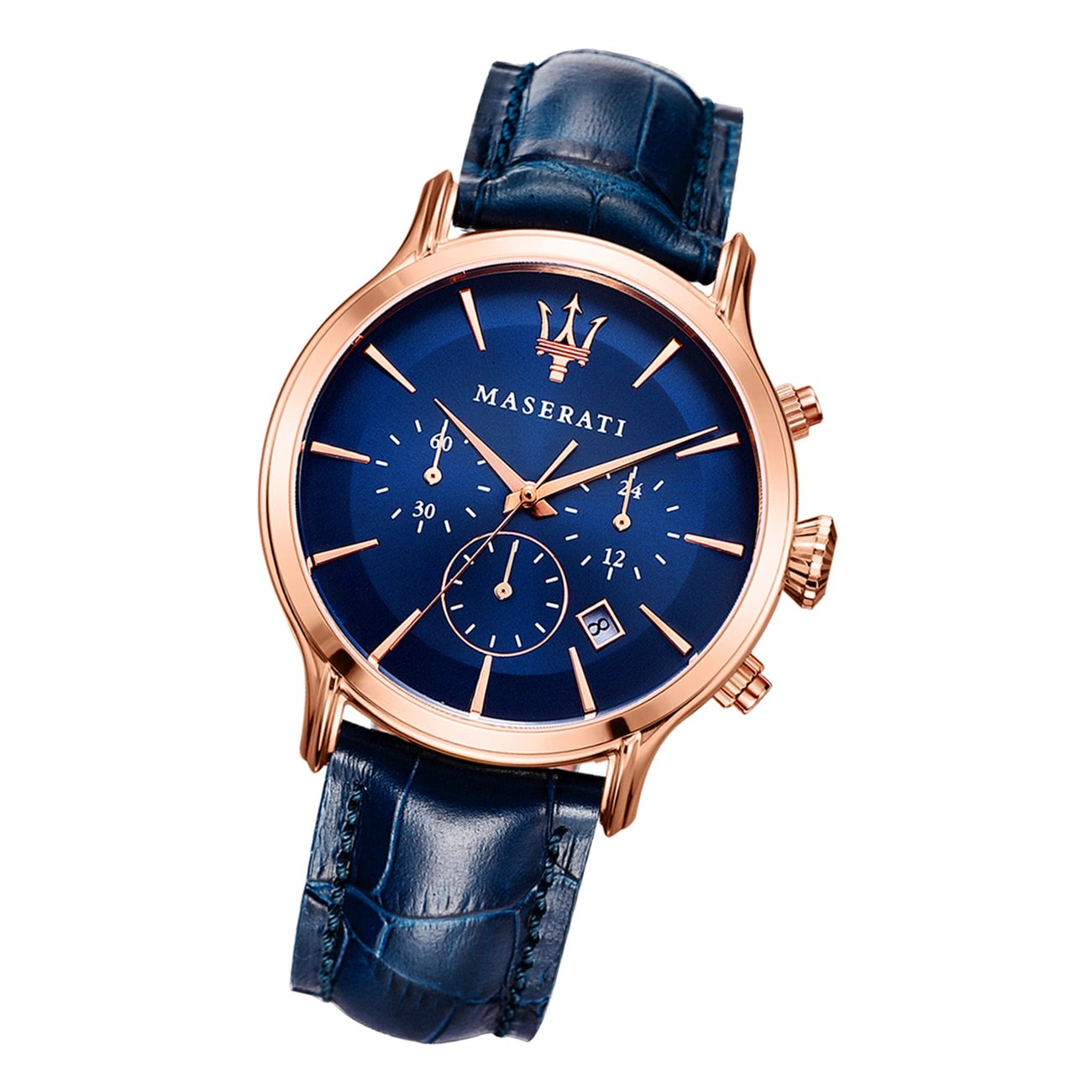 Maserati Herren Armbanduhr Epoca Chrono Leder blau UMAR8871618007