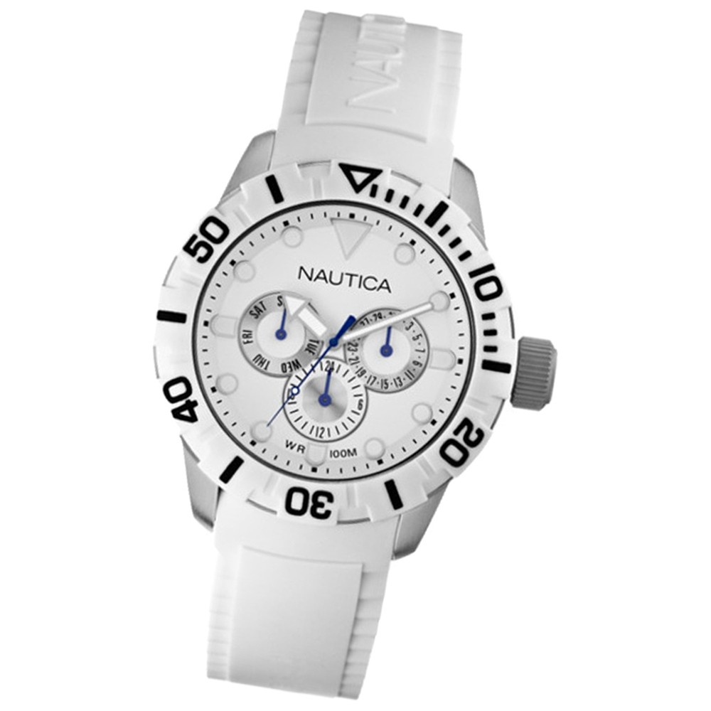 NAUTICA Unisex Armbanduhr Multifunktion weiß 101NSR white UNA13639G