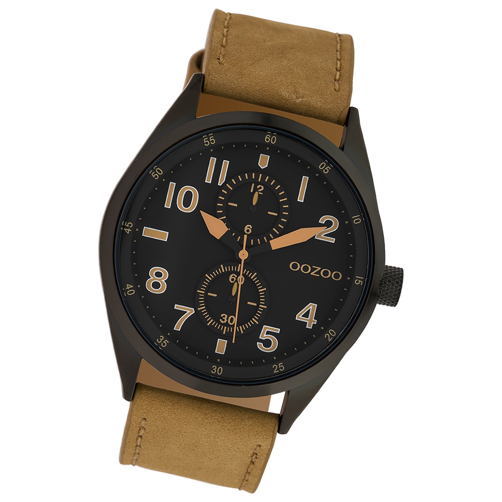 Oozoo Herren Armbanduhr Timepieces Analog Leder hellbraun UOC10027