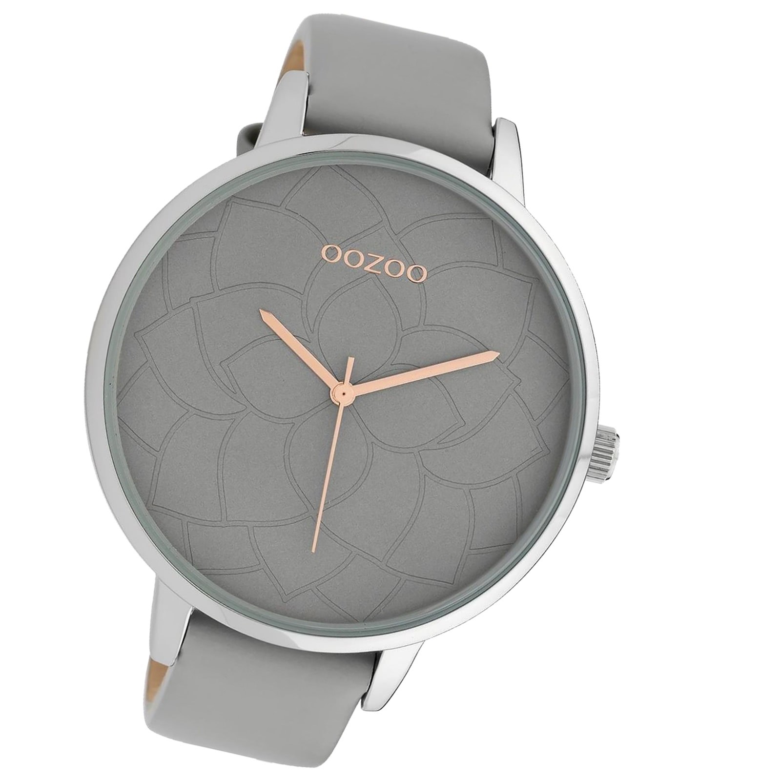 Oozoo Damen Armbanduhr Timepieces C10101 Quarzwerk Leder grau UOC10101
