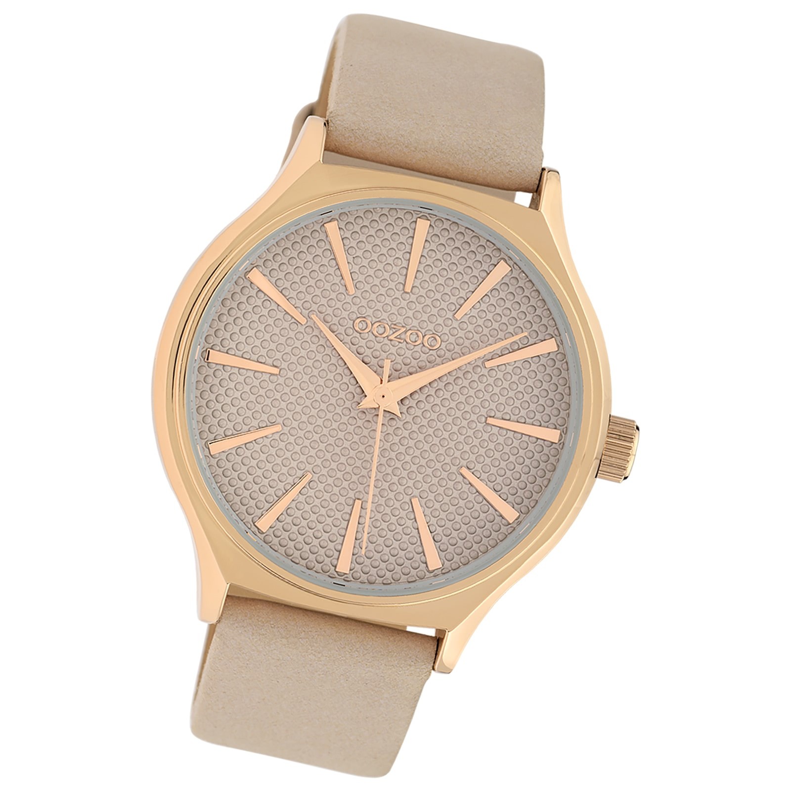 Oozoo Damen Armbanduhr Timepieces Analog Leder taupe hellbraun UOC10106