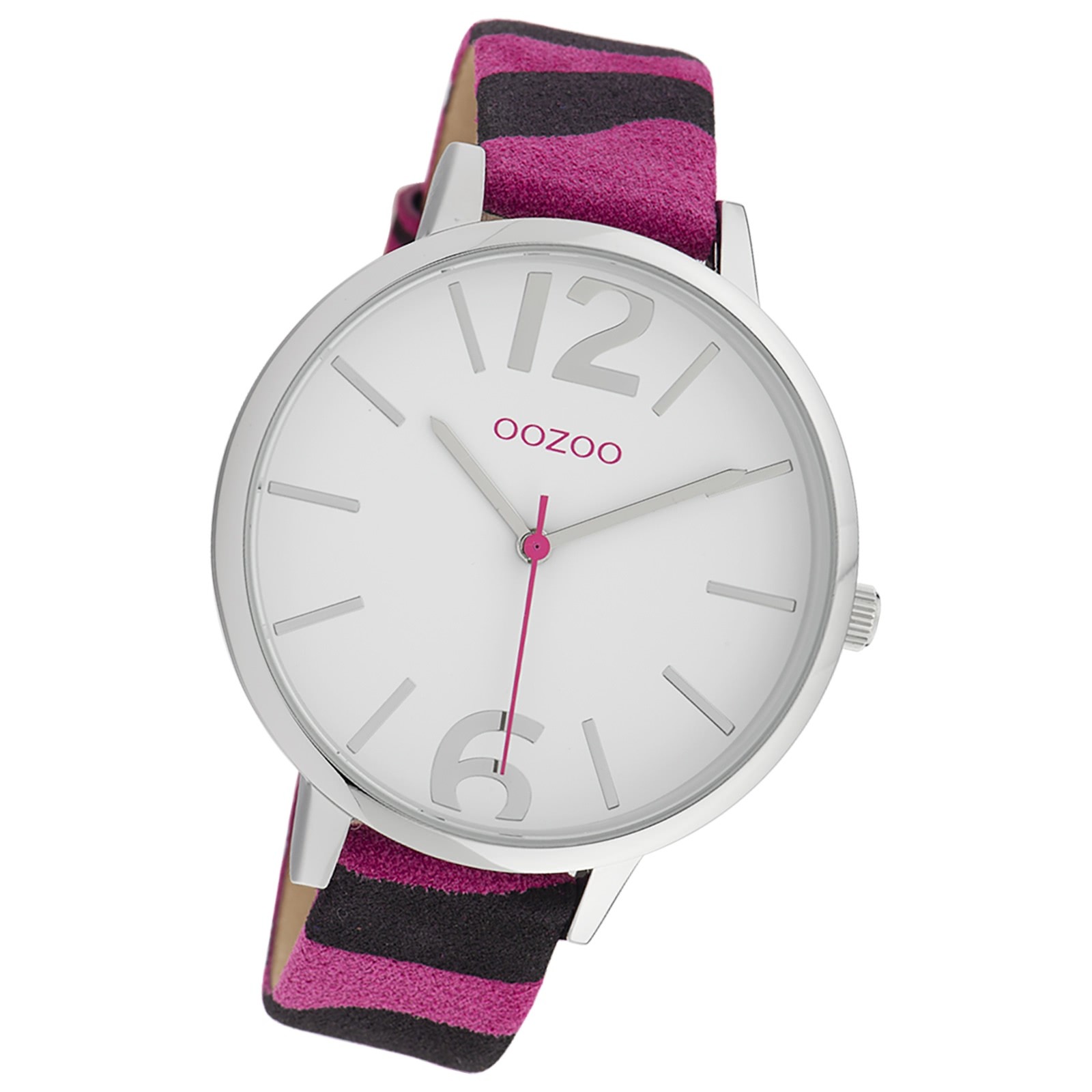 Oozoo Damen Armbanduhr Timepieces Analog Leder pink schwarz UOC10205