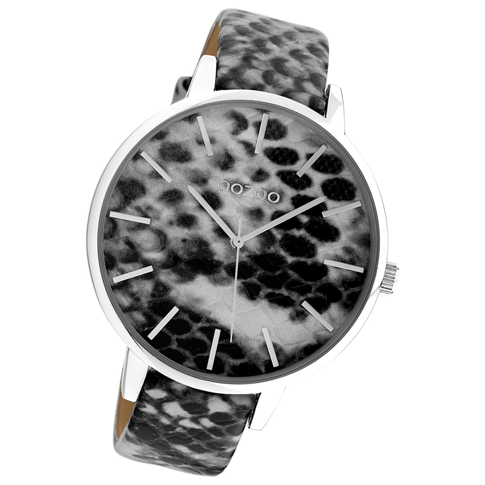 Oozoo Damen Armbanduhr Timepieces Analog Leder grau schwarz UOC10243