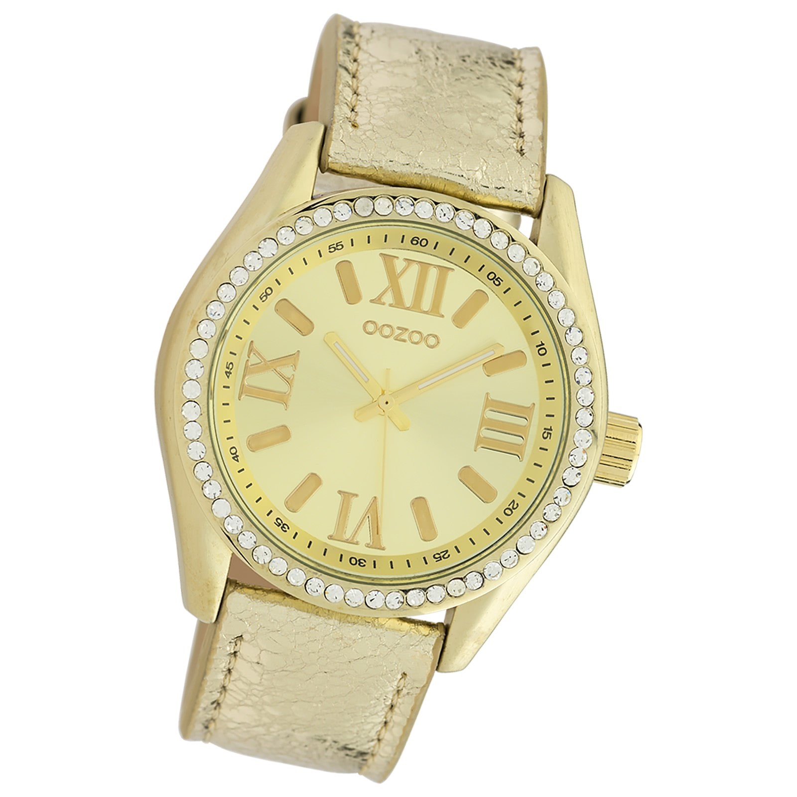 Oozoo Damen Armbanduhr Timepieces Analog Leder gold UOC10269