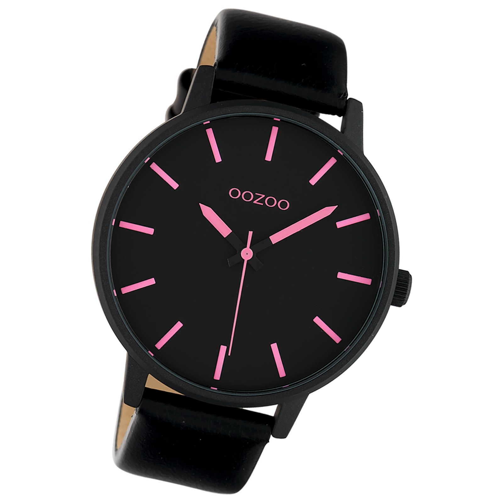 Oozoo Damen Armbanduhr Timepieces Analog Leder schwarz UOC10383