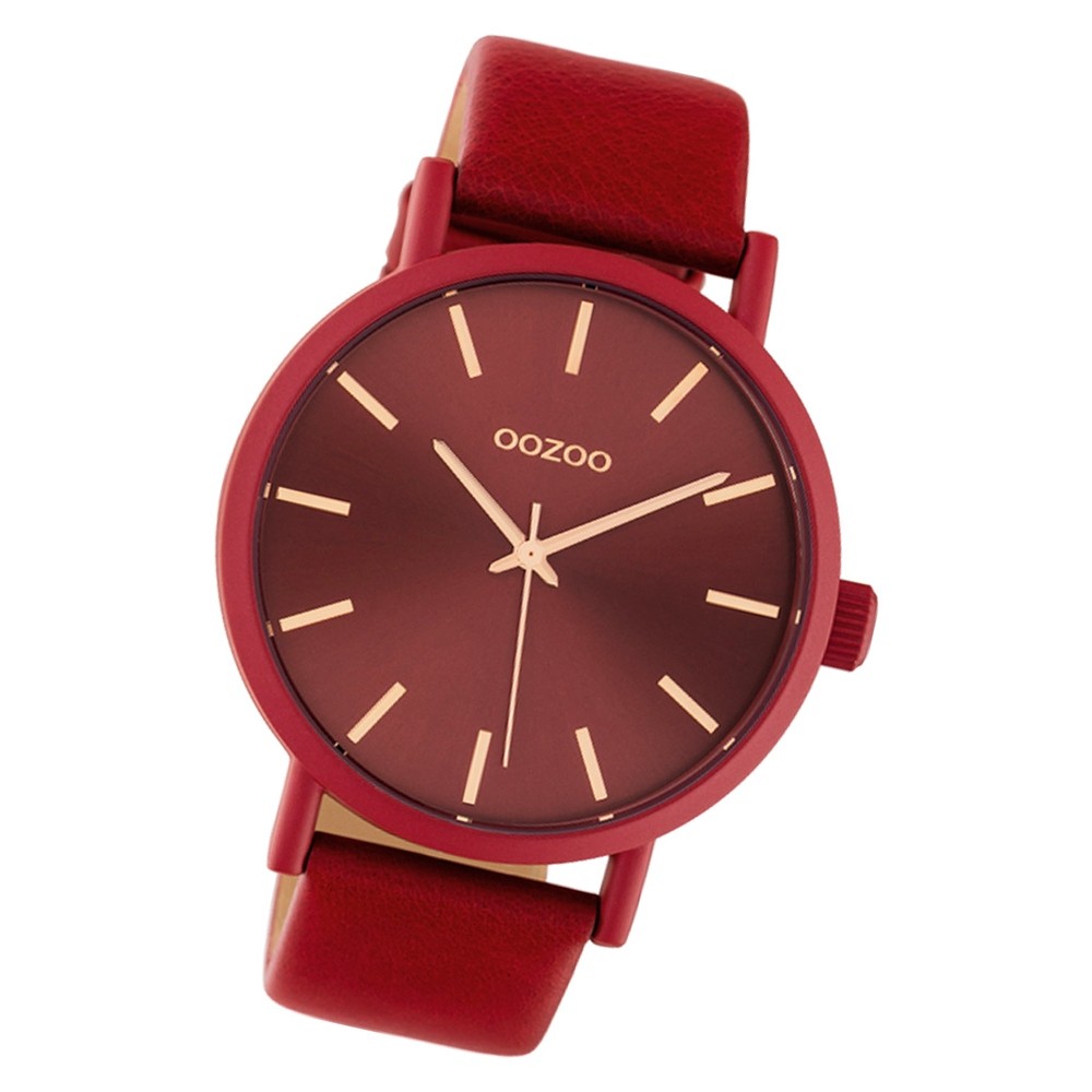 Oozoo Damen Armbanduhr Timepieces C10445 42mm Quarz Leder rot UOC10445