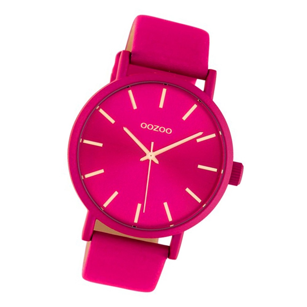 Oozoo Damen Armbanduhr Timepieces C10448 Quarz Leder fuchsia UOC10448