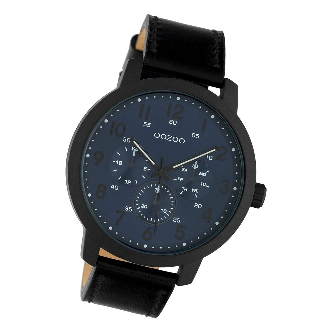 Oozoo Herren Armbanduhr Timepieces Analog Leder schwarz UOC10509