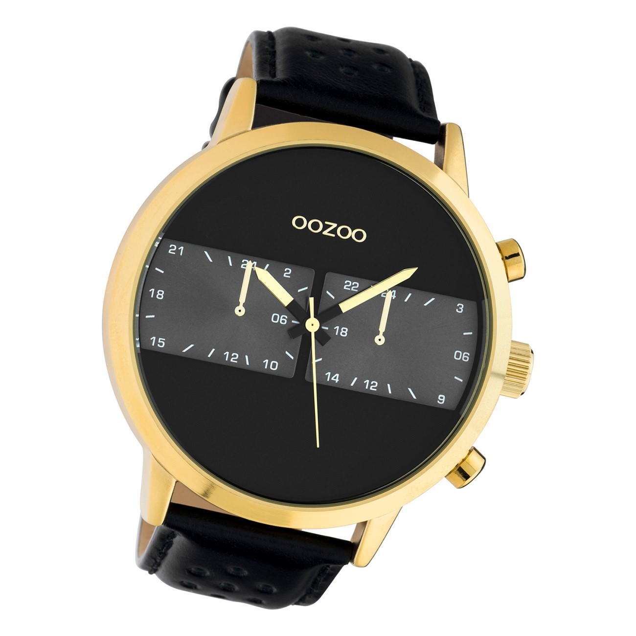 Analog Armbanduhr Timepieces Herren schwarz Leder UOC10516 C10516 Oozoo