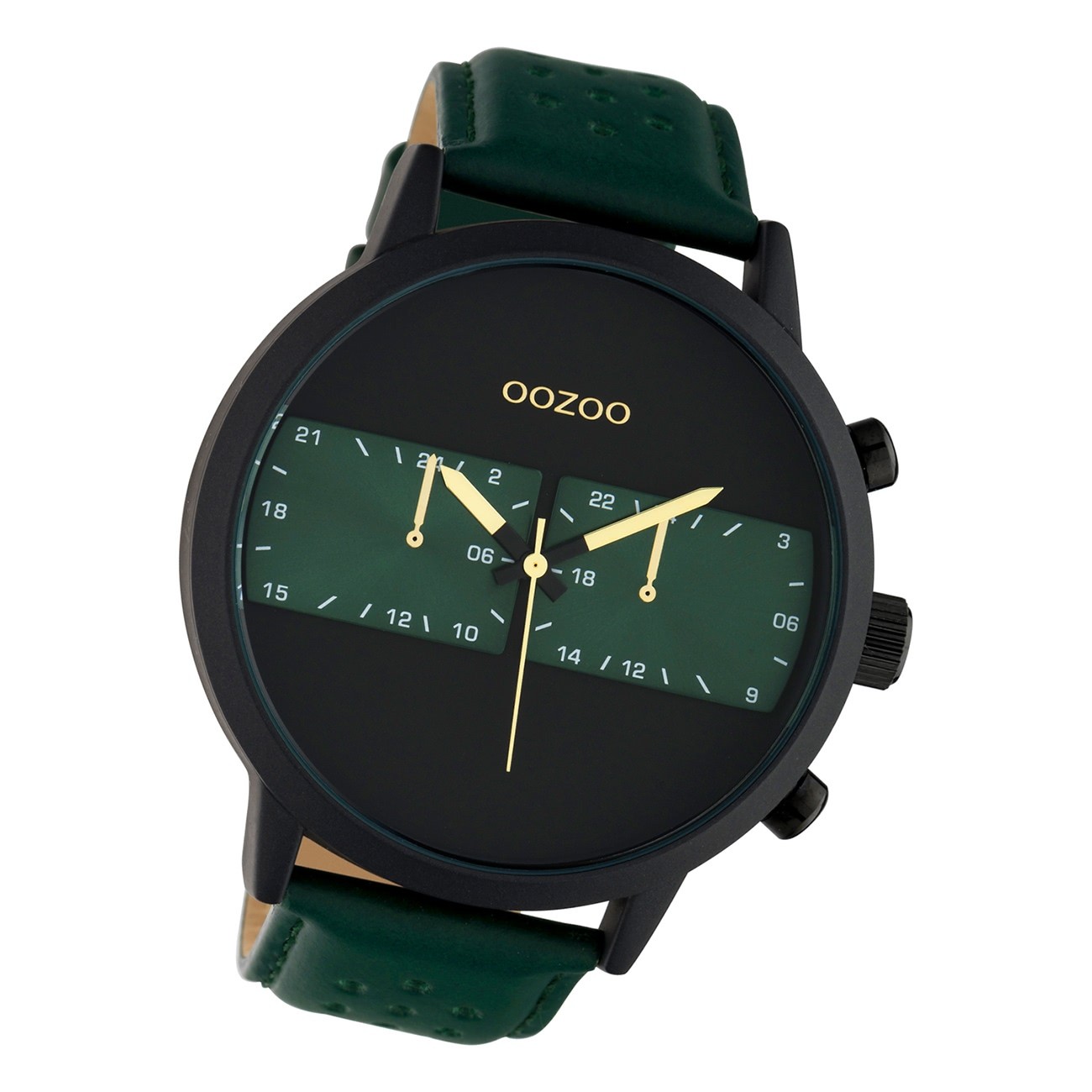Oozoo Herren Armbanduhr Timepieces C10517 Analog Leder grün UOC10517