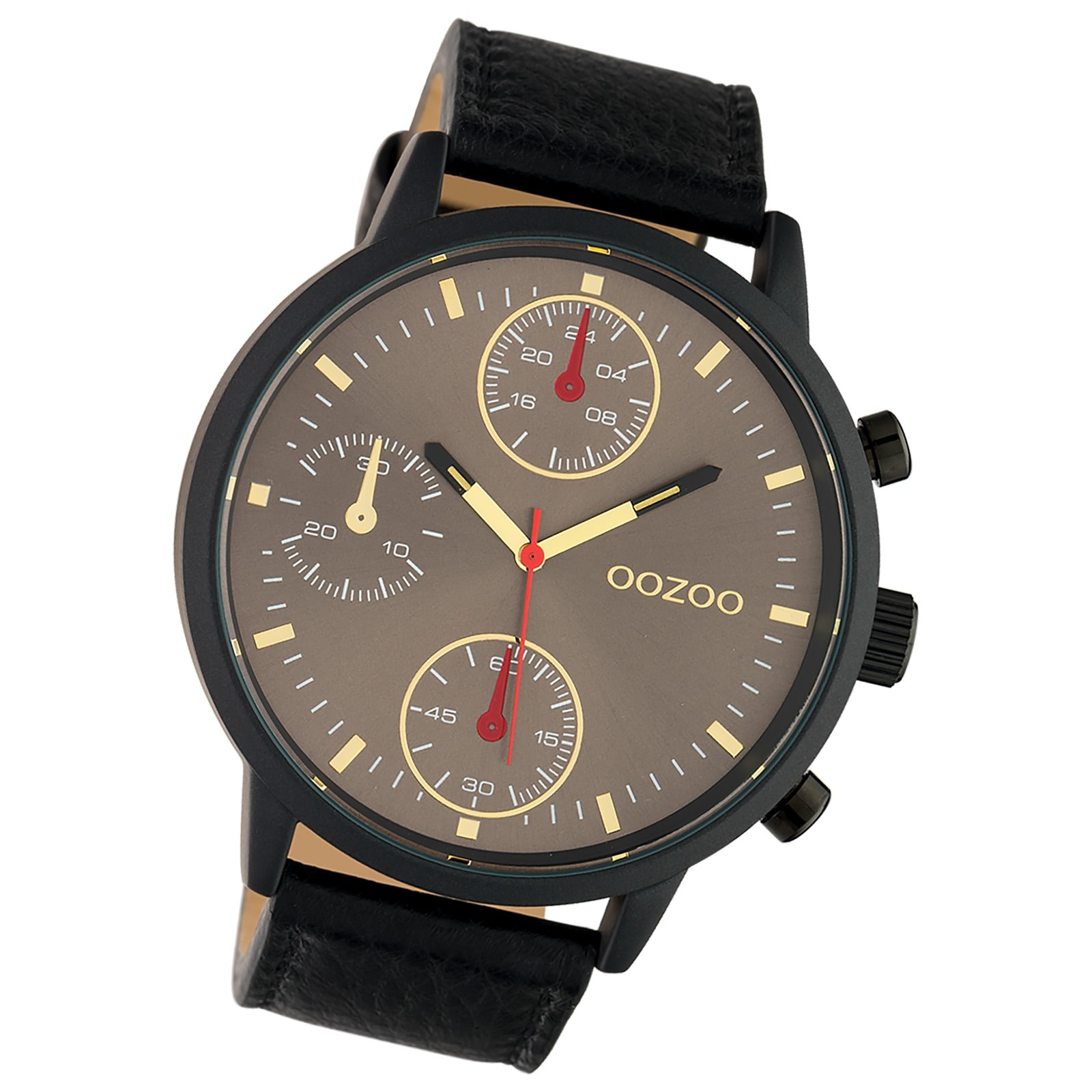 Oozoo Unisex Armbanduhr Timepieces Analog Leder schwarz UOC10532