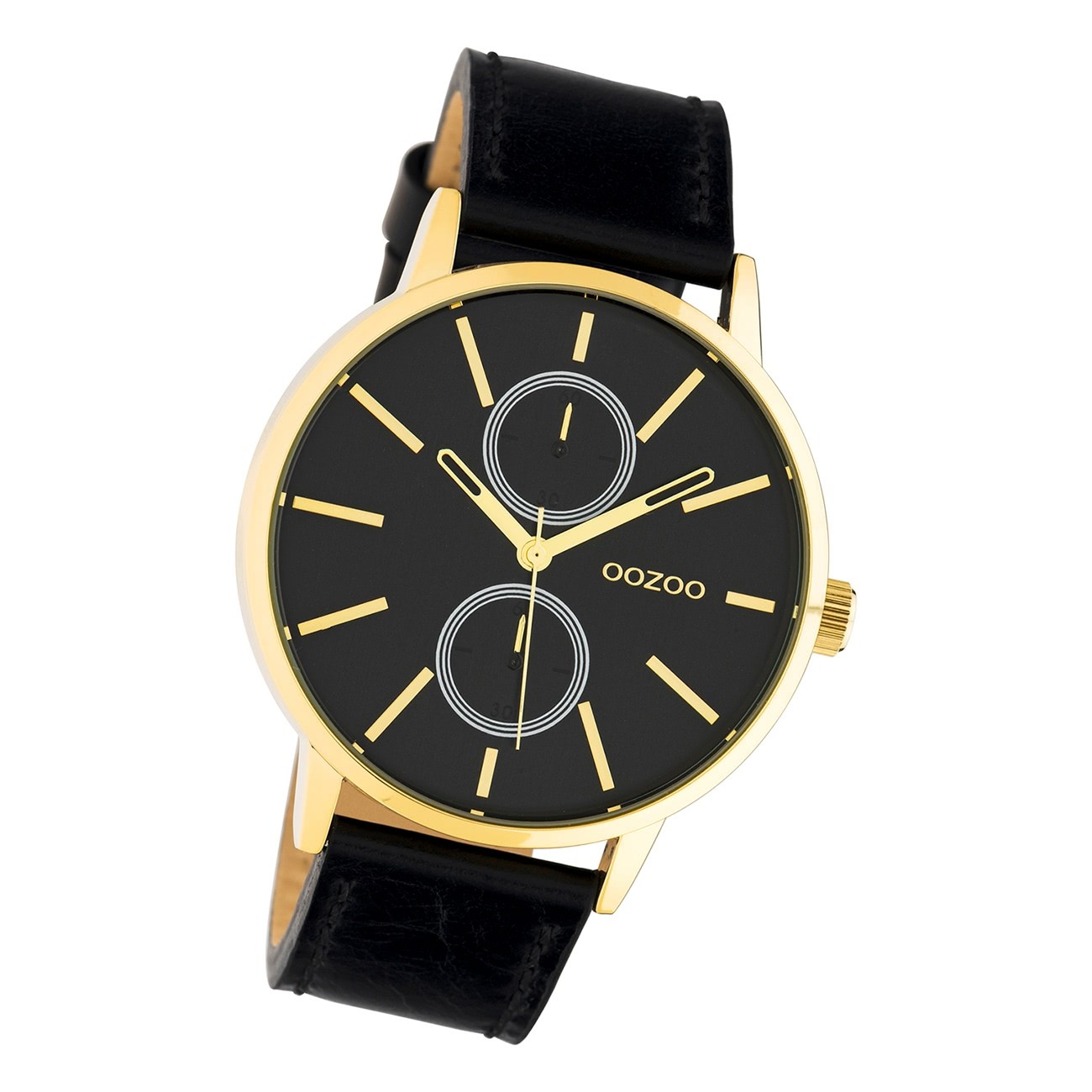 Oozoo Herren Armbanduhr Timepieces C10589 Analog Leder schwarz UOC10589