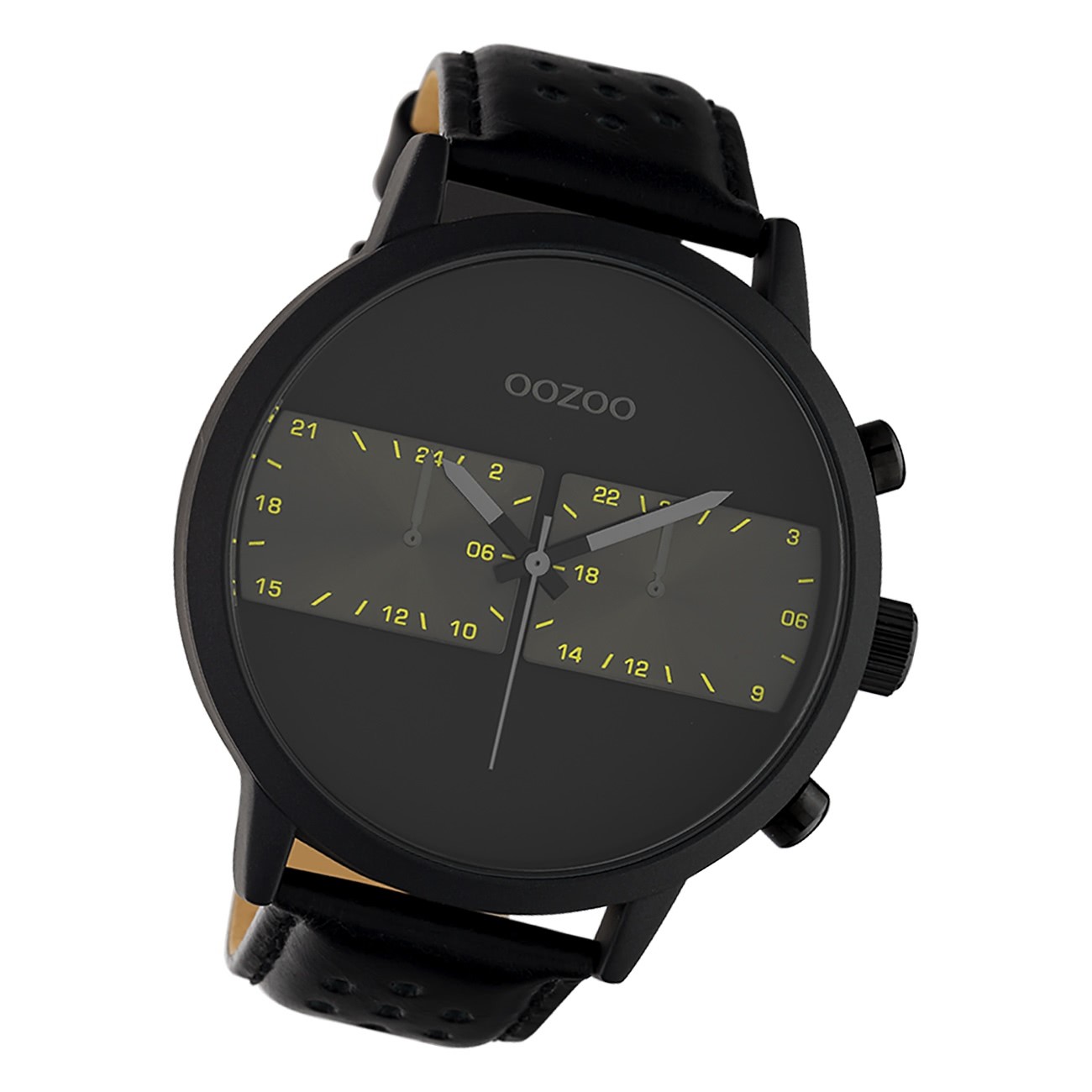 Oozoo Herren Armbanduhr Timepieces C10674 Analog Leder schwarz UOC10674