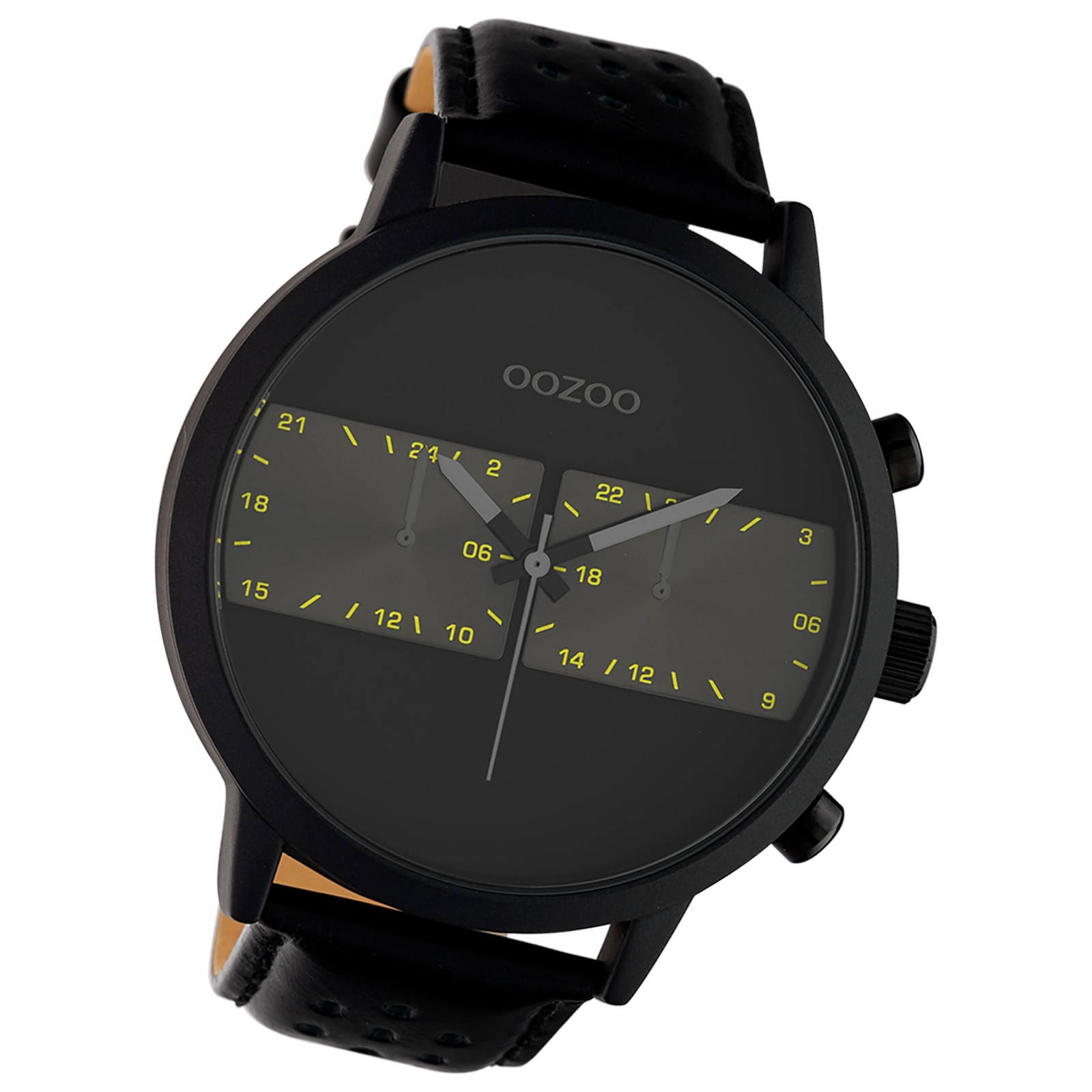 Oozoo Herren Armbanduhr Timepieces C10674 Analog Leder schwarz UOC10674